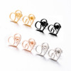 Wavy earrings stainless steel, fresh accessory, European style, wholesale