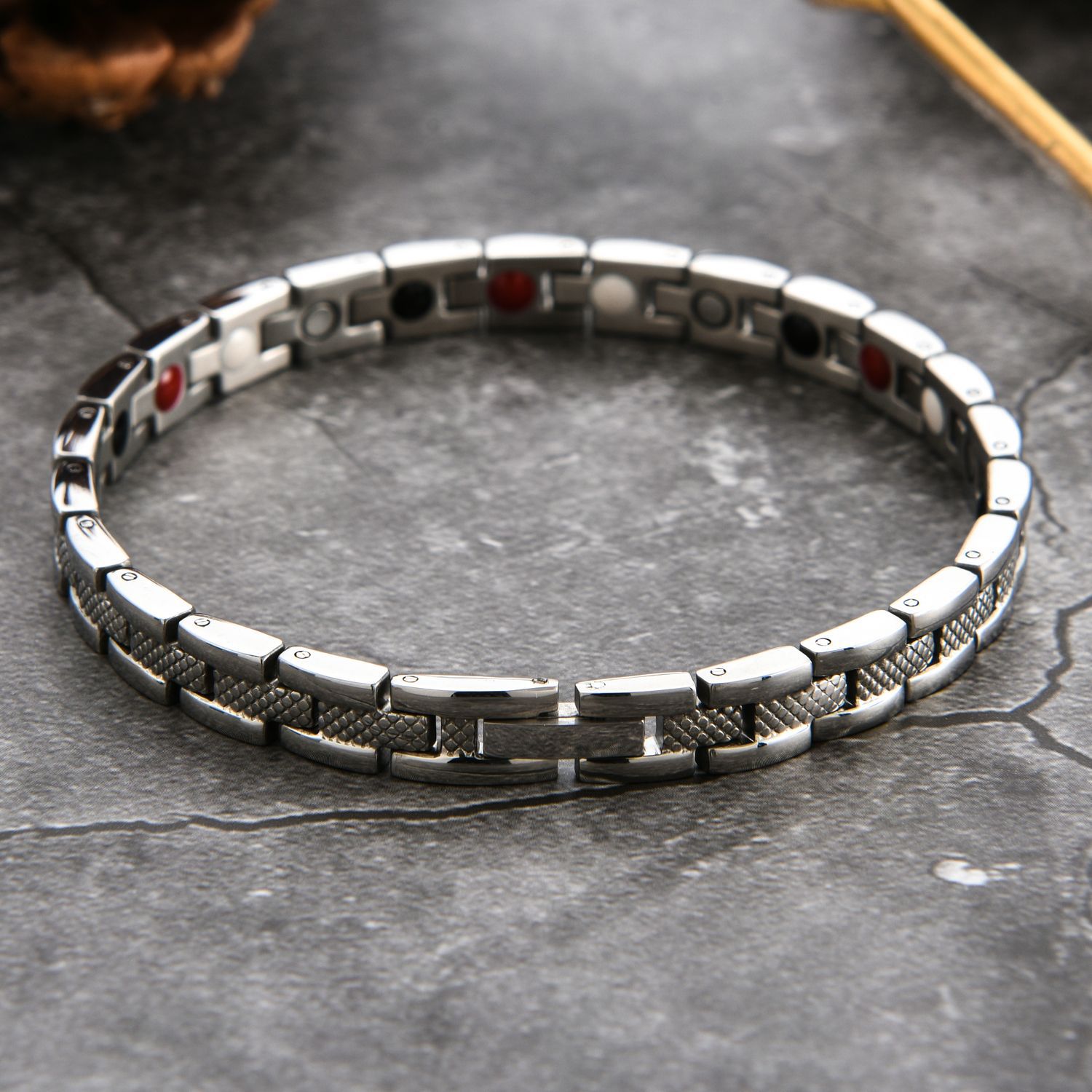 All Seasons Season Men's Gender Retro Punk Solid Color 304 Stainless Steel Men's Bracelets Men's Chain Bracelets