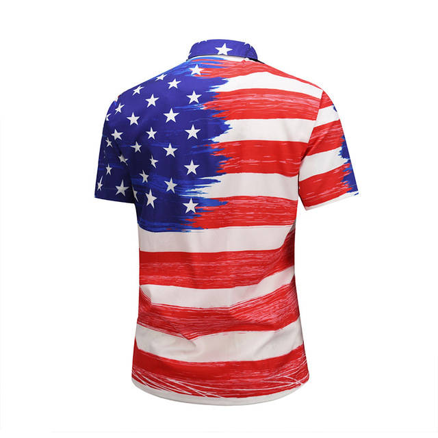 Star Stripe Creative Printed Shirts Loose Fatty Size Shirts Summer 