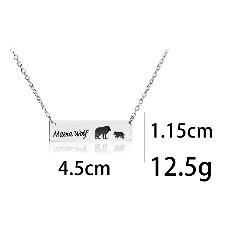 Commerce Extérieur Populaire Style Baisse De Pétrole Loup Mère Collier Cadeau Du Jour De Mère Maman Loup Loup Pendentif Collier Accessoires Pour Femmes display picture 1