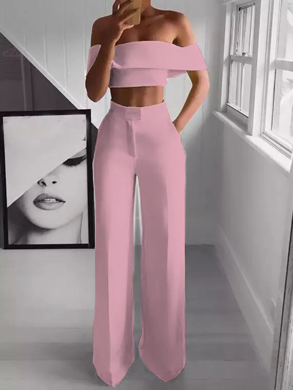 Daily Street Women's Sexy Solid Color Polyester Pants Sets Pants Sets display picture 4