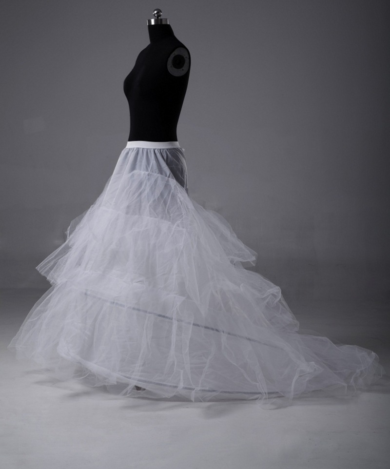 New bridal large trailing wedding dress skirt support rigid ring pettiskirt elastic waist multi-layer mesh mop underskirt