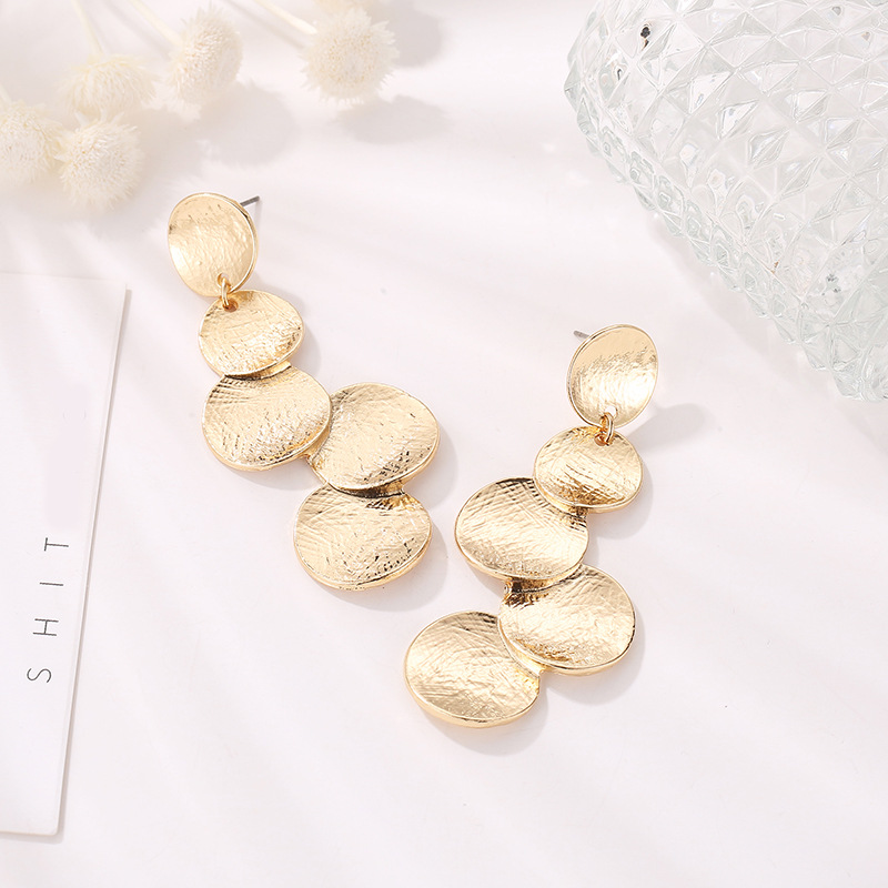 1 Pair Exaggerated Round Alloy Plating Women's Drop Earrings display picture 4