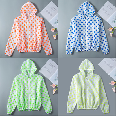 防晒衣女2021春夏新款超薄透气速干防紫外线圆点防晒衫短款外套女|ms