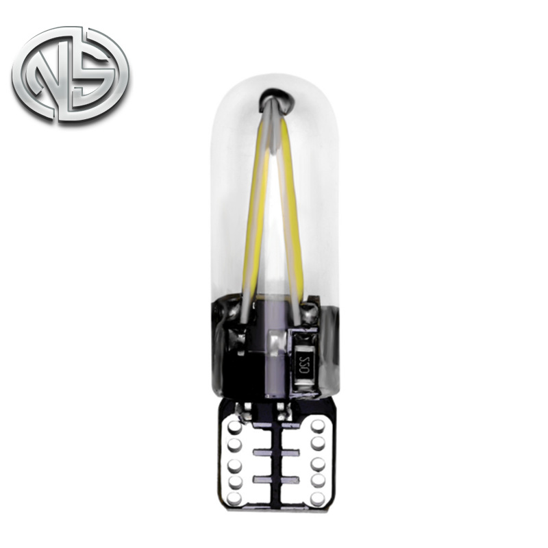 廠家直銷外貿熱銷 汽車led燈絲 新款T10 COB燈絲玻璃示寬燈儀表燈