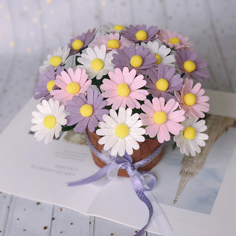 不織布手工布藝DIY材料包免裁剪花束仿真裝飾花擺件 陽光系列