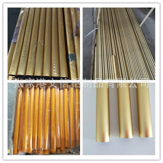 38*0.8mm苏州氧化铝管 花纹铝管 亚马逊代发金色热挤压管厂家