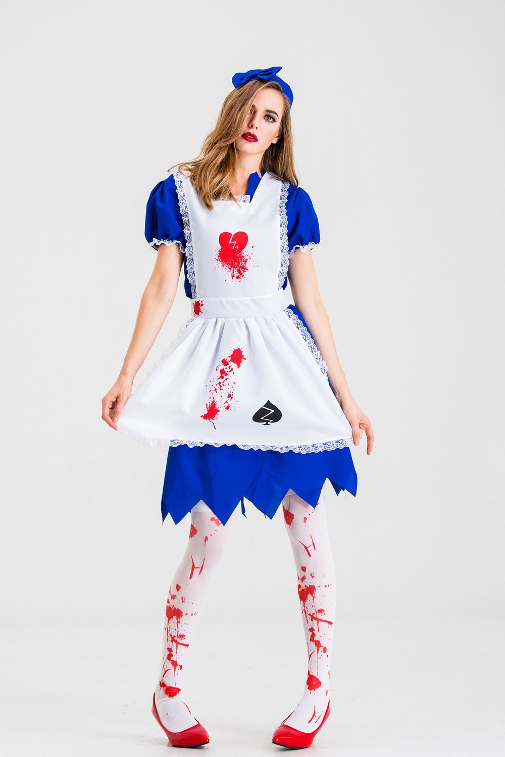 Halloween horror maid bloody Alice zombie cosplay party costume nihaostyles wholesale halloween costumes NSQHM81800