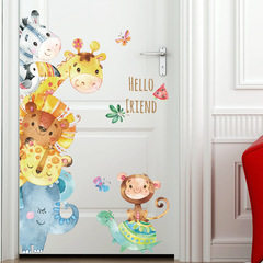 Wall Decal Giraffe Kindergarten Tutoring Class Room Decoration Cartoon Door Decal Wall Sticker XL8360