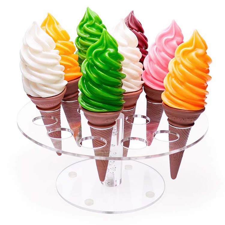 16孔透明亚克力冰淇淋锥形展架寿司手卷圆形支架