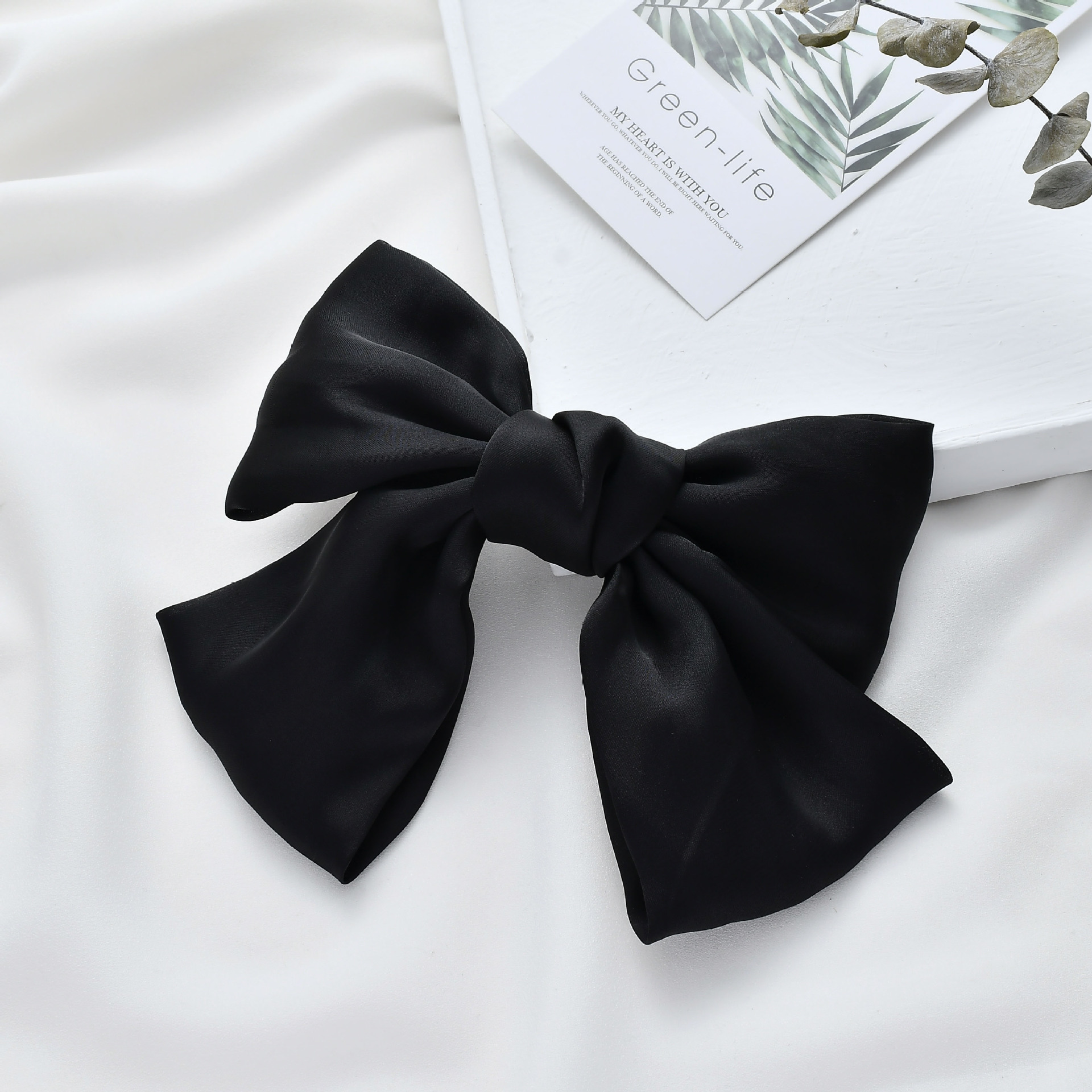 Silk Double Satin Oversized Bow Hair Clip Top Clip Hair Accessories Fabric Cheap Spring Clip display picture 7