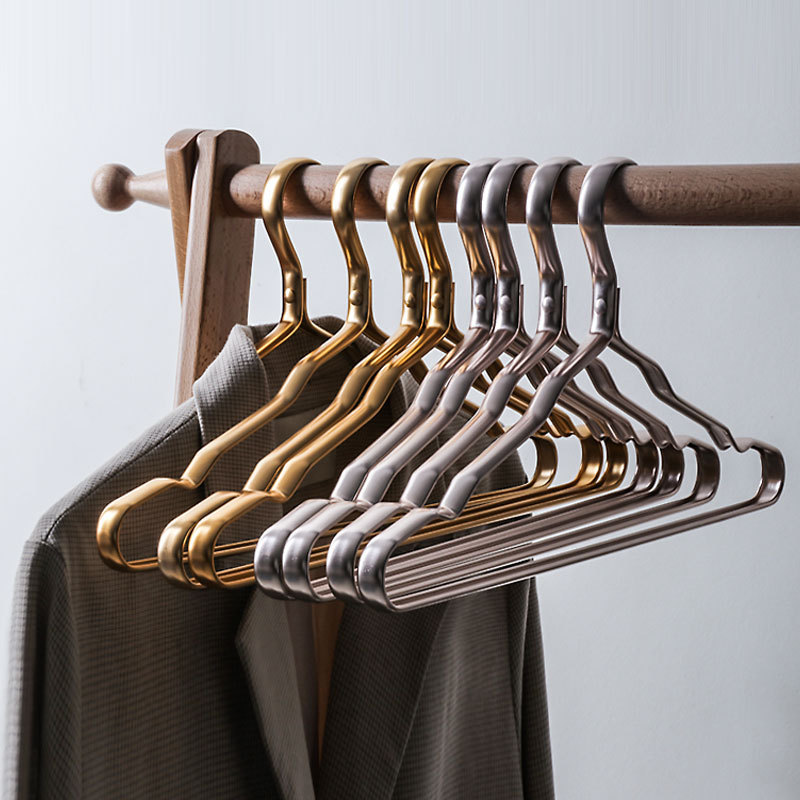 공장 도매 알루미늄 합금 걸이 성인 원활한 옷 걸이 스테인레스 스틸 옷 랙 미끄럼 방지 옷 걸이 가정용