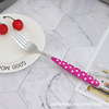 Rainbow -colored plastic handle stainless steel knife fork spoon dot and western tableware wave dot handle, bull buckle spoon