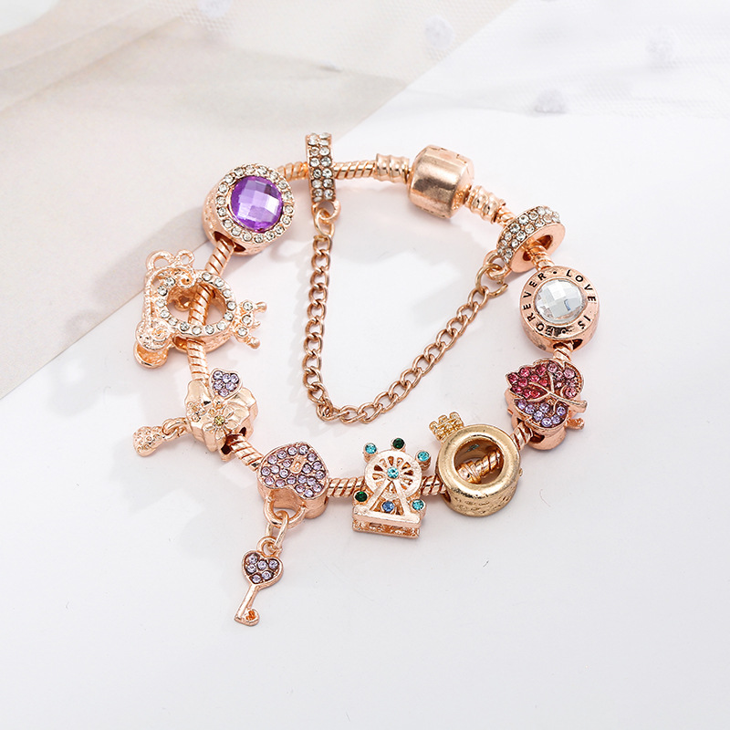 1 Piece Simple Style Heart Shape Flower Copper Plating Zircon Women's Bracelets display picture 13