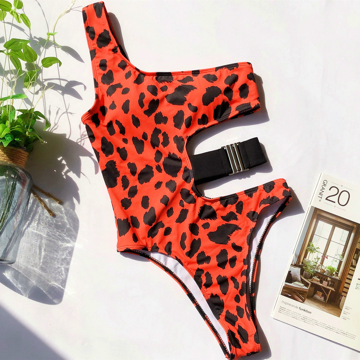  leopard print one-piece swimsuit  NSDA2202