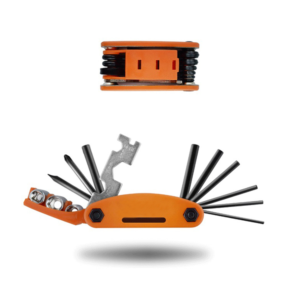 Bicicleta de montaña Herramienta de reparación multifuncional Herramienta plegable multiusos Juego de herramientas de reparación de neumáticos portátiles