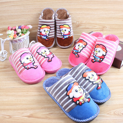 儿童棉拖鞋男女童室内可爱保暖小孩防滑棉鞋宝宝卡通包跟软底棉鞋
