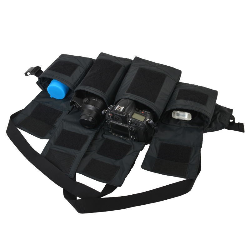 Yeud doble hombro fotografía chaleco cintura bolsa SLR correa de la Cámara crossbody lente de disparo rápido bolsa de carga digital