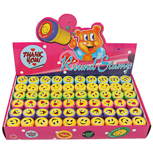 Manufacturers wholesale creative new expression stamps, round pattern rubber stamps, cartoon stamps, student supplies