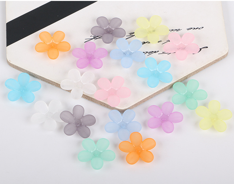 Factory direct sales of new frosted flower through-hole scattered beads material, sweet and fresh acrylic diy handcrafted detail image 7