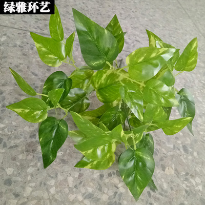 仿真绿植花点绿萝白点嫩叶草软装造景植物橱窗形象墙饰品材料厂家|ru