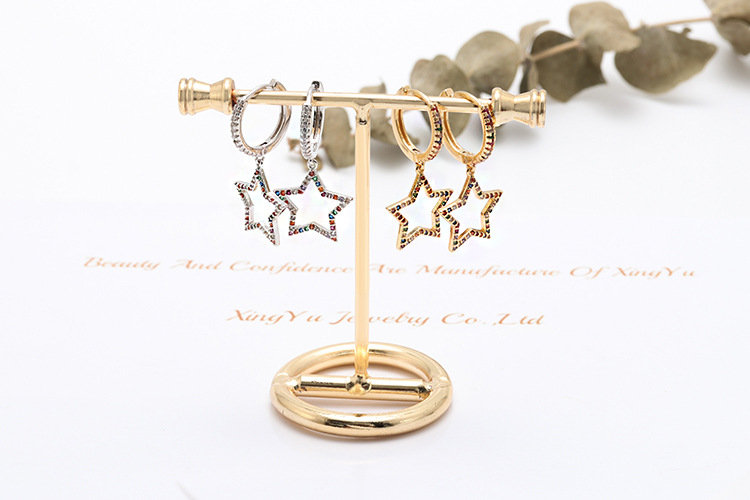 fashion hollow color zircon star earringspicture5