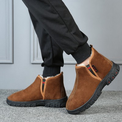 皮毛壹體雪地靴真皮男士棉鞋加絨加厚防滑休閑款羊毛壹體保暖皮鞋
