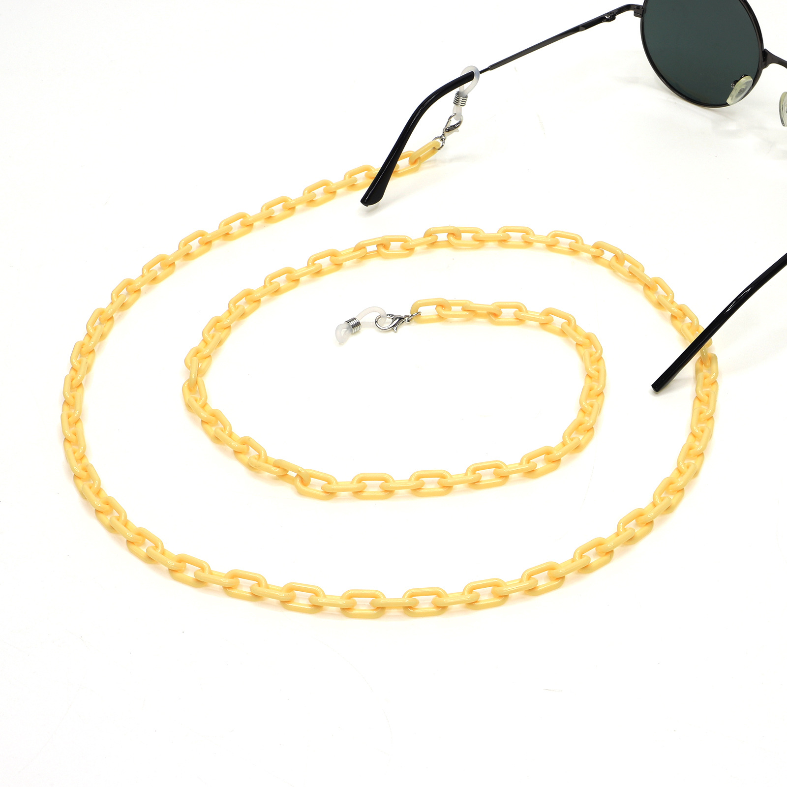 Acrylic Glasses Chain 9 Colors Candy Color Monochromatic Multicolor Concave Shape Creative Glasses Rope display picture 9