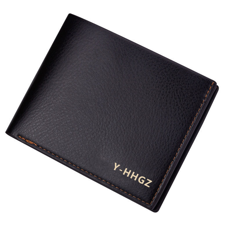 Gongzi Men's Wallet Short Student Wallet Youth Horizontal Style with Driver's License Wallet Pu Built-In Zipper Card Holder