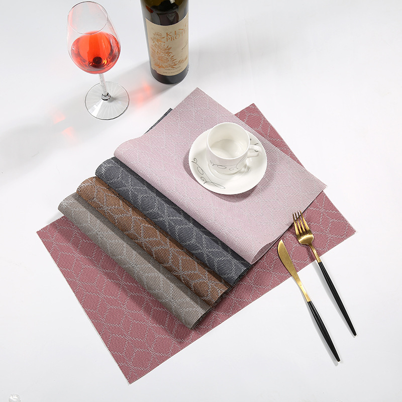 厂家直销特斯林西餐垫 酒店防滑隔热餐桌垫欧式方形PVC西餐垫批发详情图3