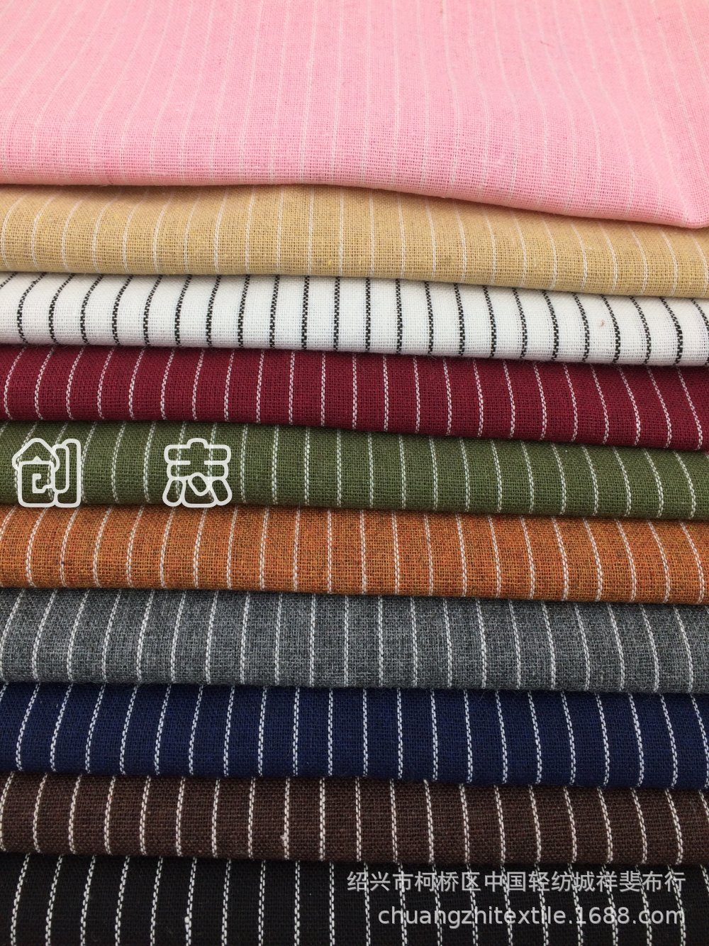 涤棉色织条子衬衫面料鞋材帽子工艺品淘现货布料布匹批发先染布