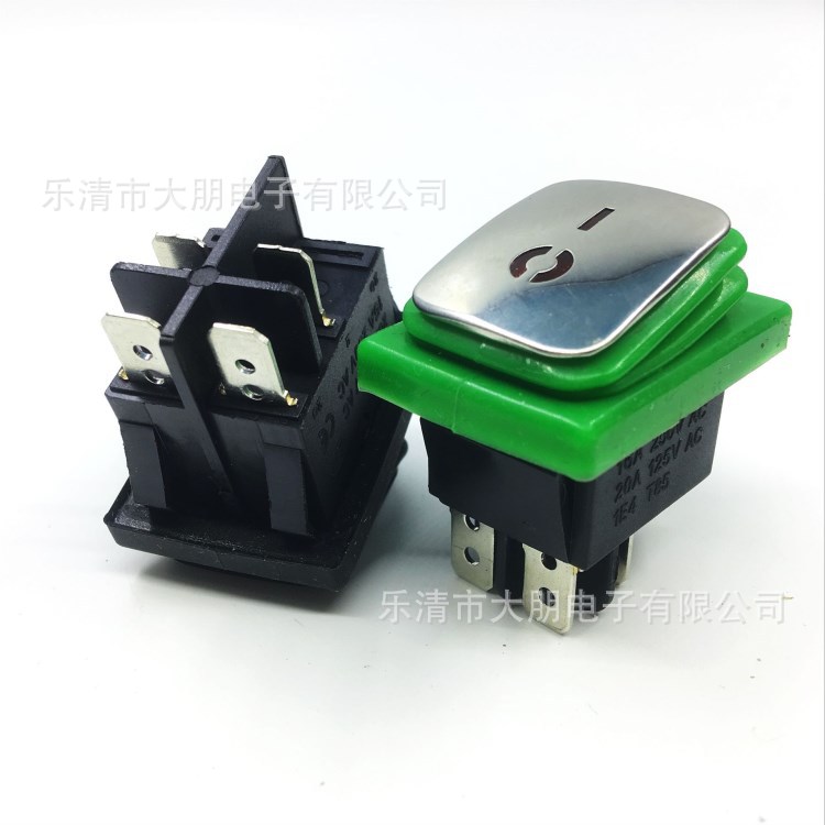 防水船型开关KCD4四脚六脚两档三档双卡位不锈钢面板防尘开关