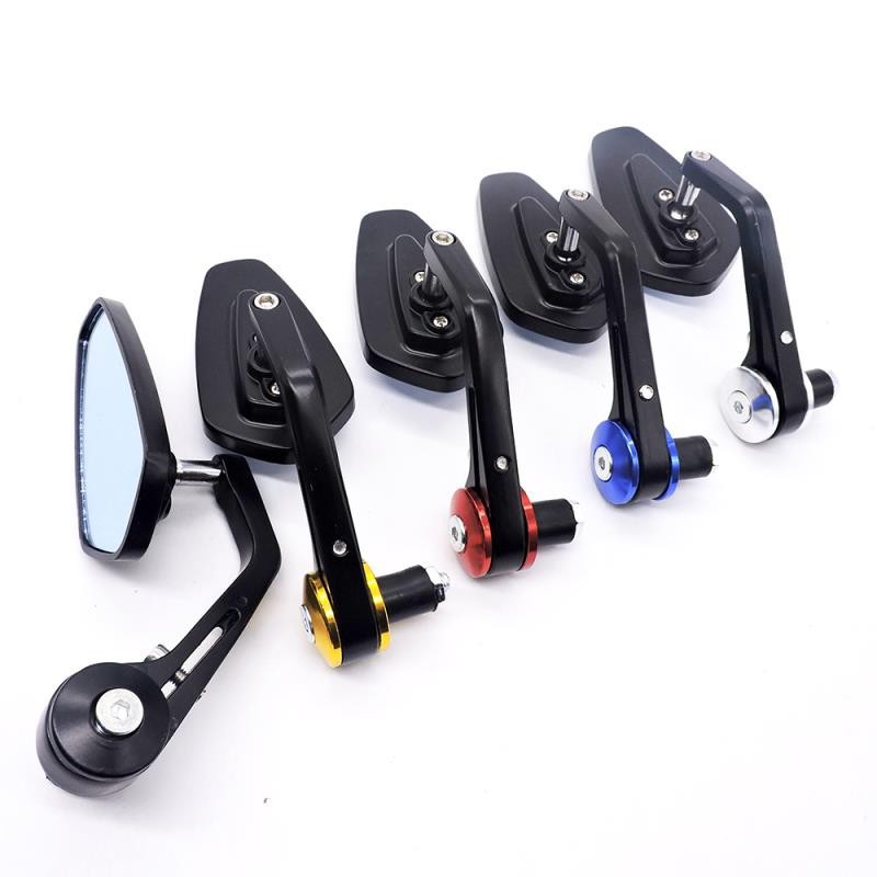 Motorcycle modified handlebar rearview mirror electric car reflector universal personalized reversing auxiliary mirror anti-vertigo blue mirror