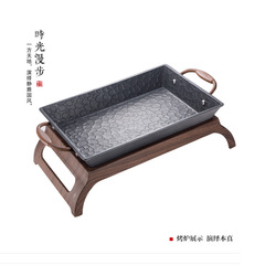 鋁合金不粘烤魚爐商用餐廳酒精爐長方形烤魚乾鍋爐海鮮大咖牛蛙爐