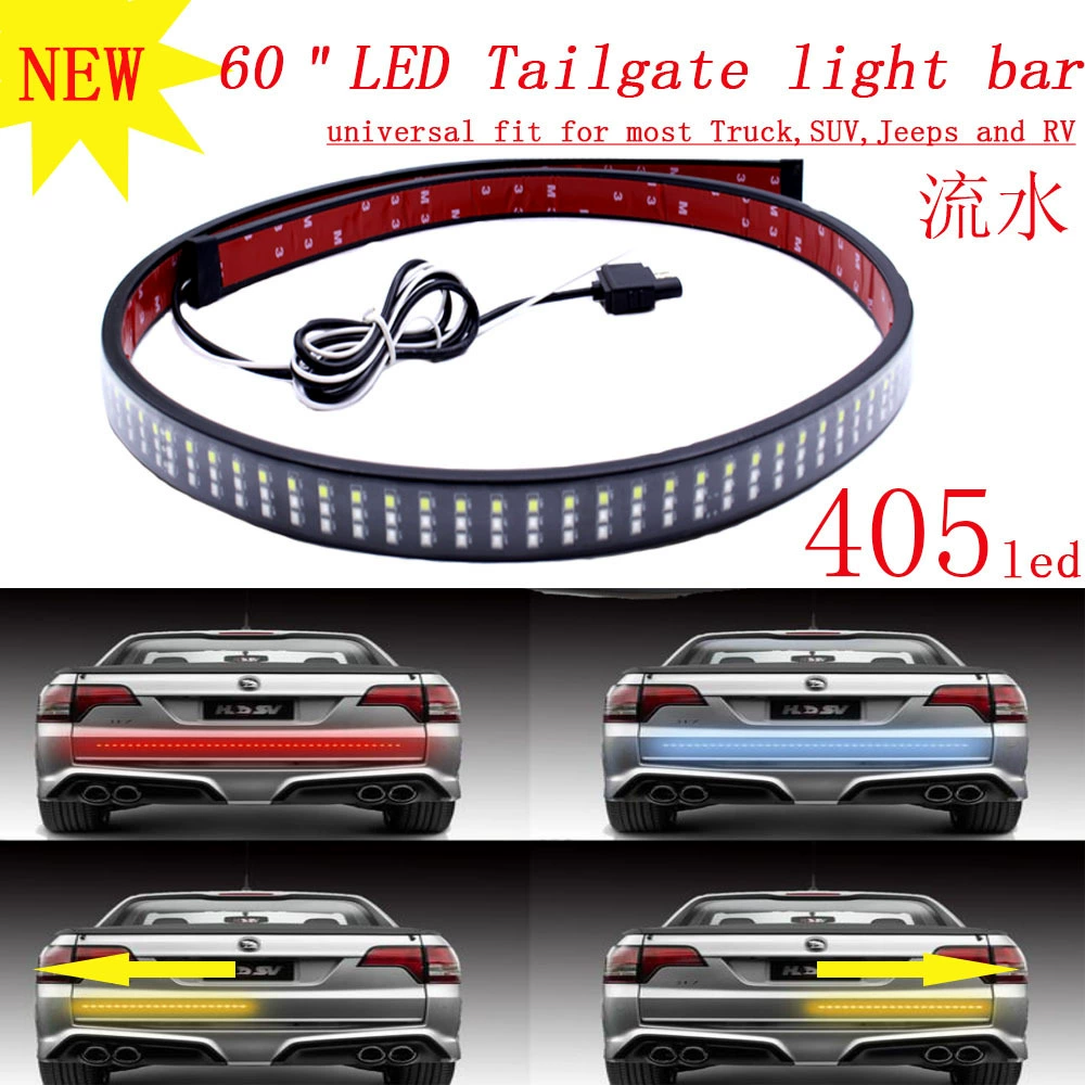 Аксессуары для пикапа, задний фонарь, 60-дюймовый трехцветный задний фонарь, трехрядный указатель поворота, стример, трансграничный 2835