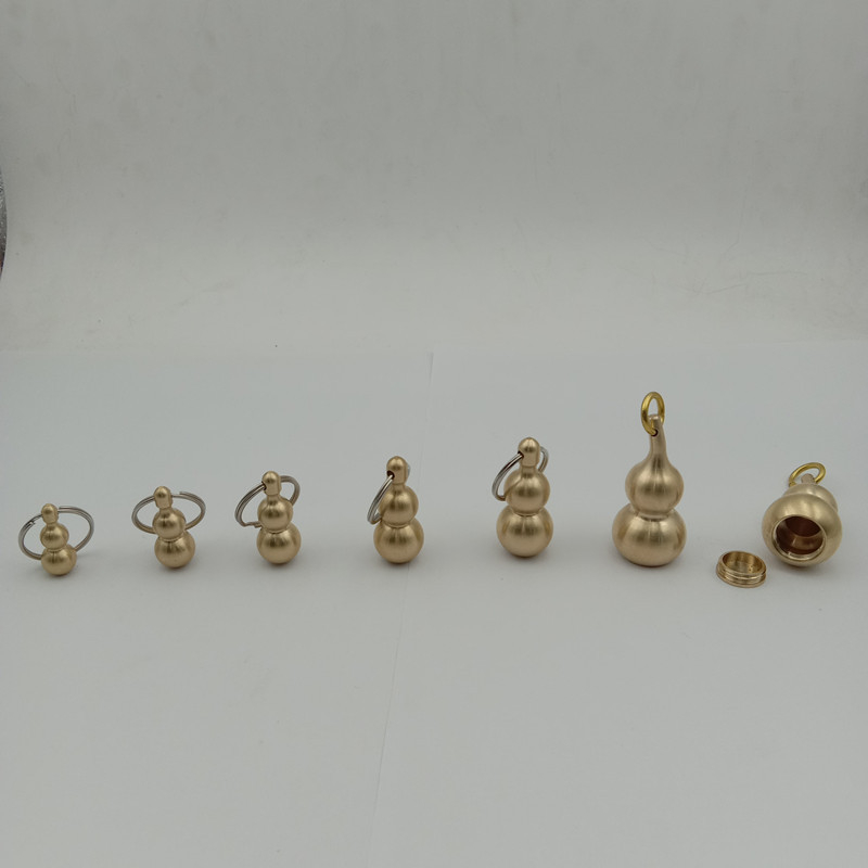 厂家批发 挂件纯铜葫芦 钥匙扣小实心/ 空心铜葫芦 纯铜葫芦挂件/