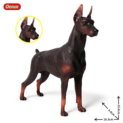 Cross-border children's simulation static solid model wild animal dog large Doberman pinscher figure toy ornaments