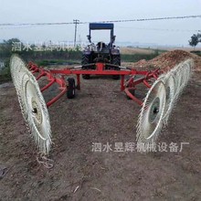 厂家供应8-12盘圆盘搂草机拖拉机后挂式玉米秸秆稻草捡拾搂草机