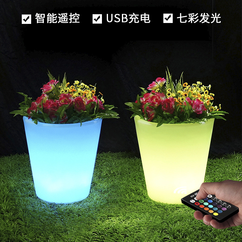 Plastic waterproof flowerpot charging