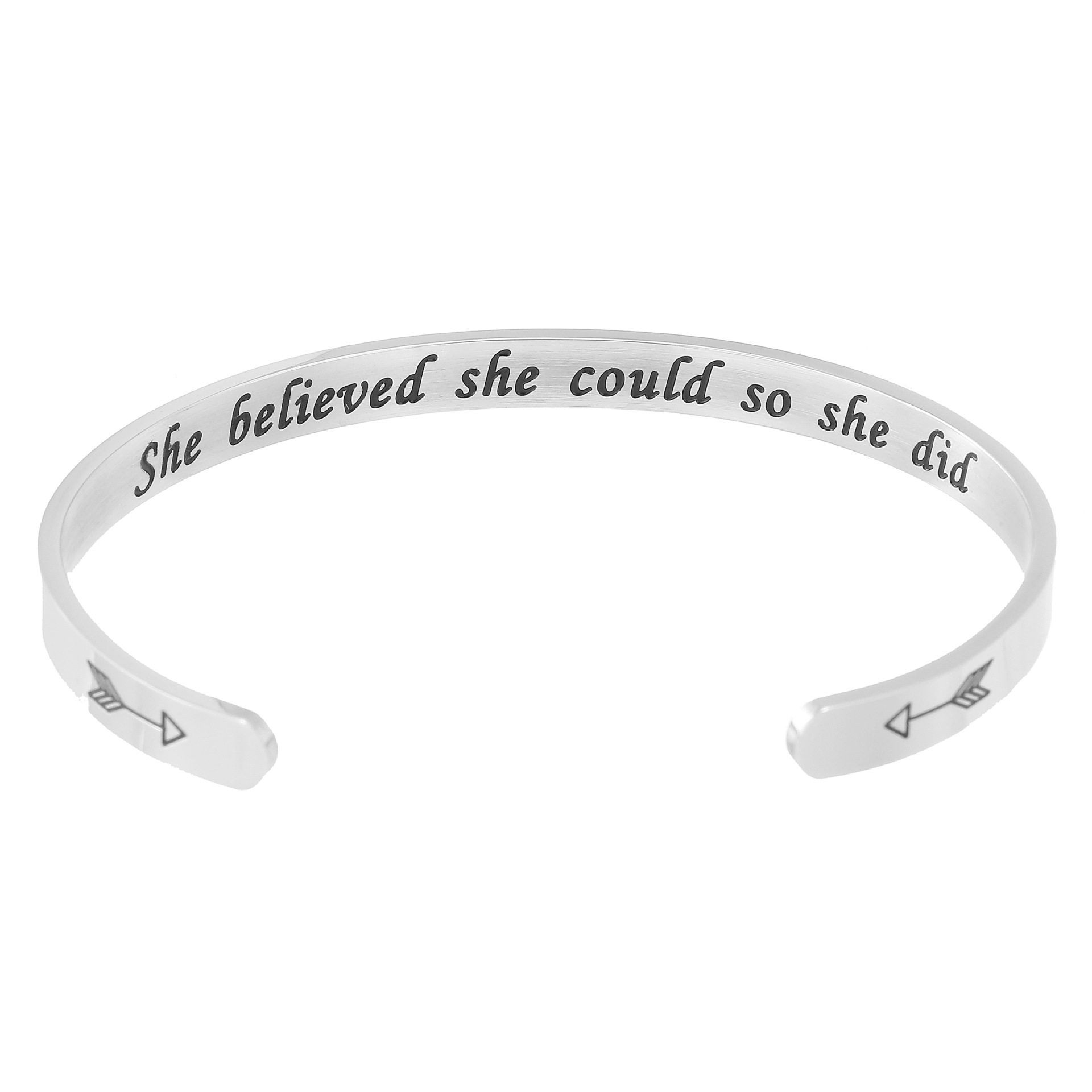 Yunna AliExpress Amazon nueva pulsera de doble flecha Keep fucking going pulsera de acero inoxidable