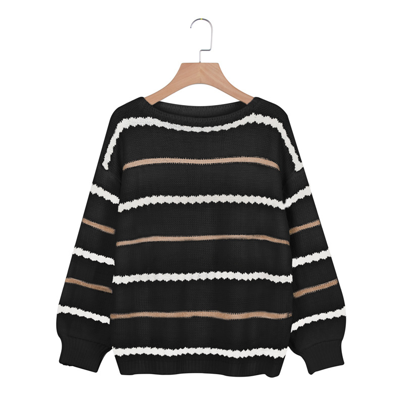 women s new products casual striped stitching sweater  NSLK11384