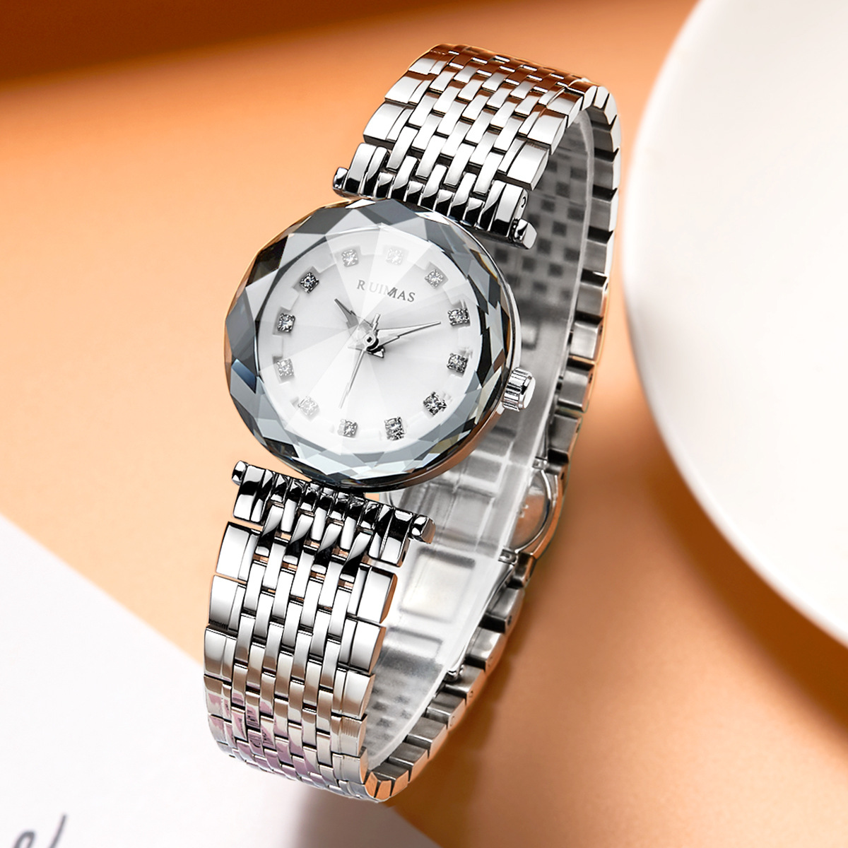 瑞马仕RUIMAS品牌时尚休闲石英表 watch 防水镶钻女士手表代发532