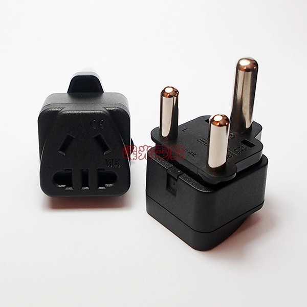 WK-10L大南非转新国标五孔儿童保护门16A插头8.0粗脚印度香港接地