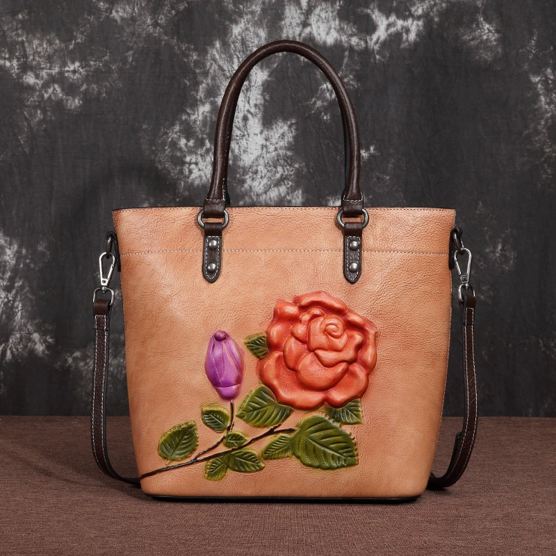 Retro one-shoulder bag, leather handheld bag strap, genuine leather, simple and elegant design
