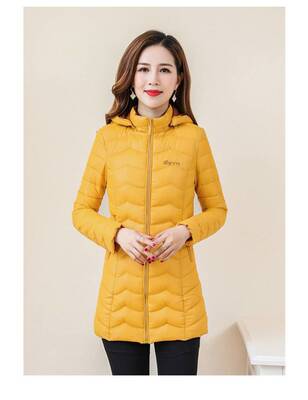 轻薄棉服女中长款2019修身防寒时尚显瘦季大码收腰保暖棉衣女棉袄