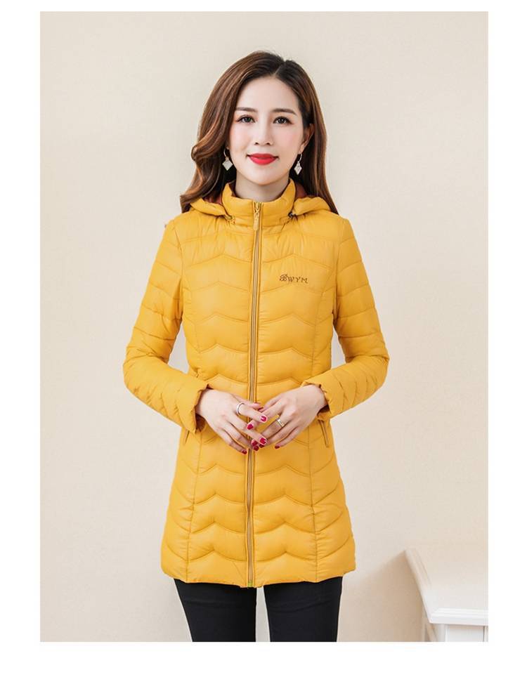 轻薄棉服女中长款2019修身防寒时尚显瘦季大码收腰保暖棉衣女棉袄