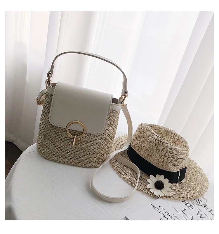 Brown Straw Beach Bag