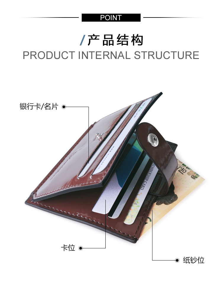 Thin Section Pu Laser Card Package Ladies Card Holder Fashion Coin Purse Business Card Holder Card Holder Bright Leather Card Holder Wholesale Nihaojewelry display picture 3