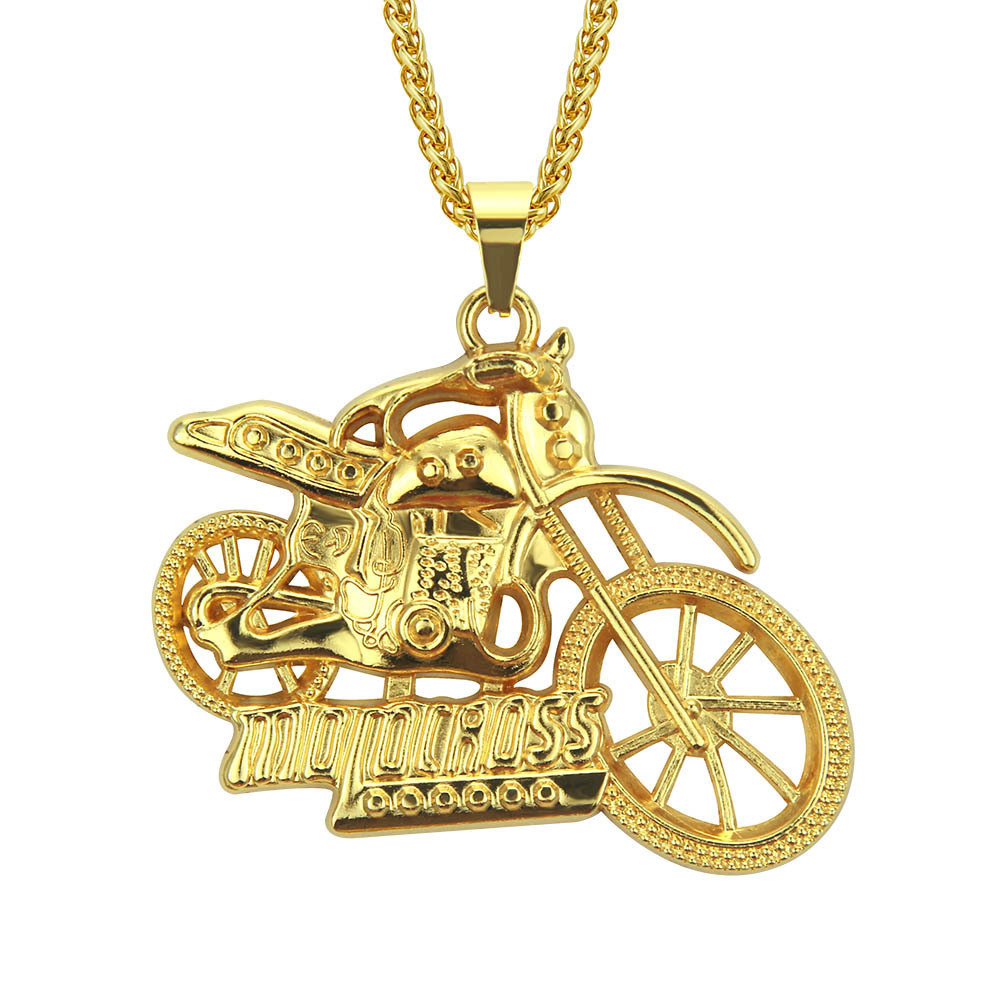 Hot Trend Personalized Snake Bone Chain Men's Motorcycle Pendant Hiphop Electroplated Alloy Necklace Jewelry_voghion.com
