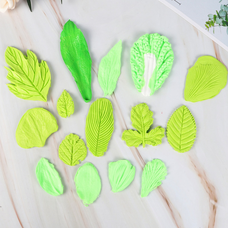 Herramientas de pastel hojas peonía molde silicona pétalos Rosa Lily repujado fondant utensilios para hornear en stock